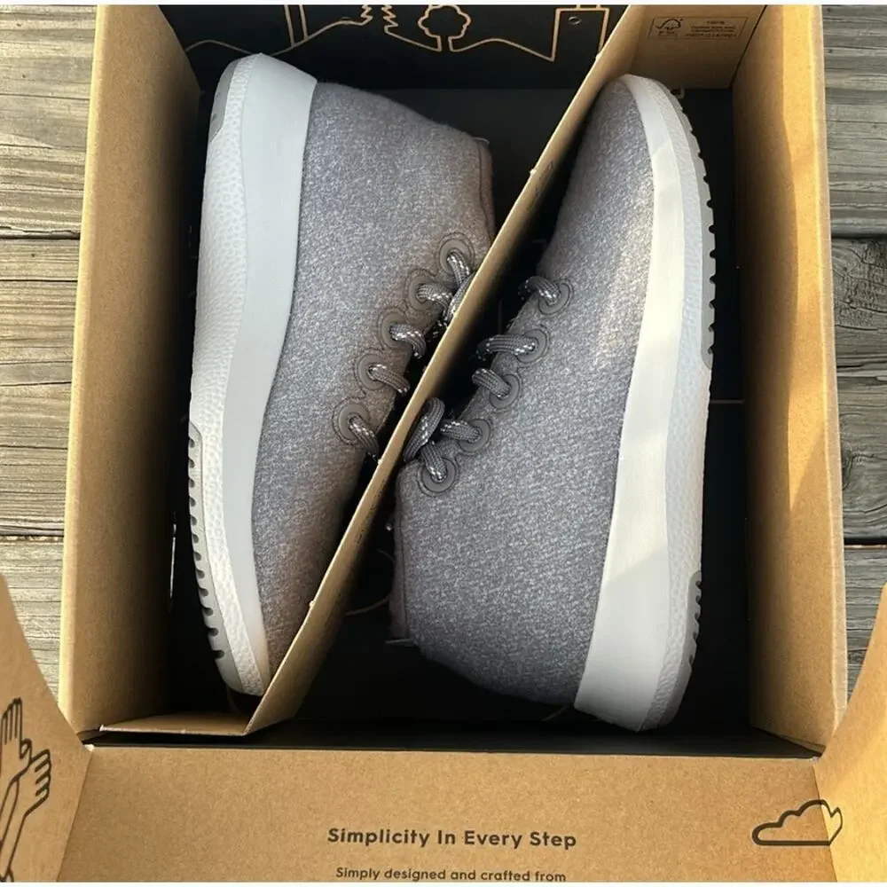 Allbirds Mizzle Merino Wool Runner-Up Ankle Sneaker Lace Light-Gray SZ 8 NWT